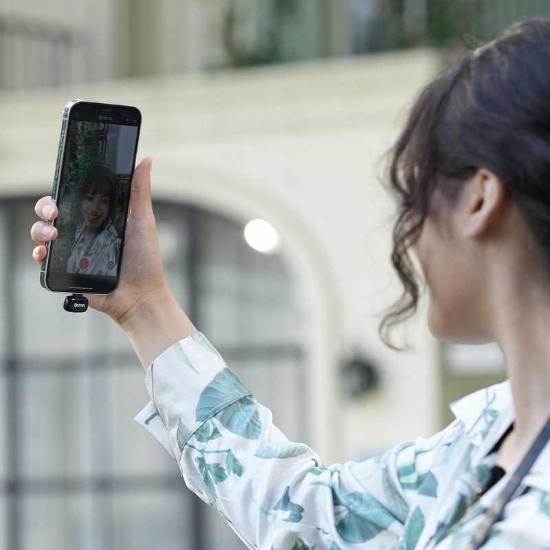BOYA　Wireless mic BOYA mini12 ボーヤミニ12 Lightning/Type-C対応 無指向性 スマホ/タブレット用 ブラック　BOYAMINI12_17