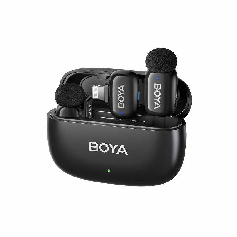 BOYA　Wireless mic BOYA mini12 ボーヤミニ12 Lightning/Type-C対応 無指向性 スマホ/タブレット用 ブラック　BOYAMINI12_1