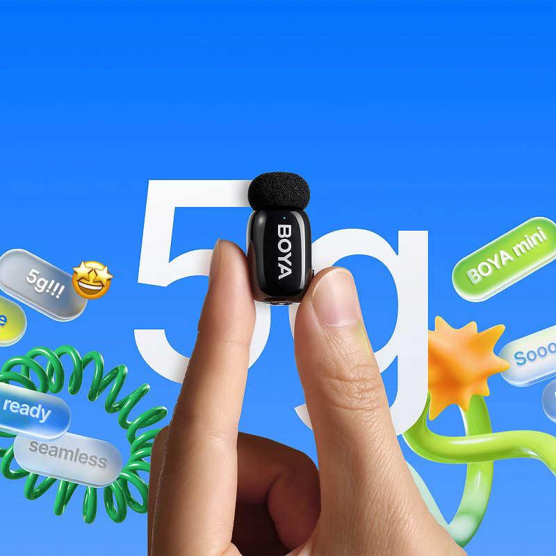 BOYA　Wireless mic BOYA mini12 ボーヤミニ12 Lightning/Type-C対応 無指向性 スマホ/タブレット用 ブラック　BOYAMINI12_20