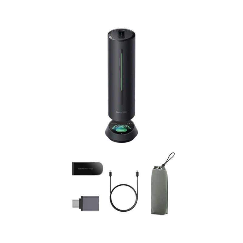 INSTA360　Wave AI録音搭載 全方位 スピーカーフォン グラファイトブラック　CINSABCA-WAVE02_1