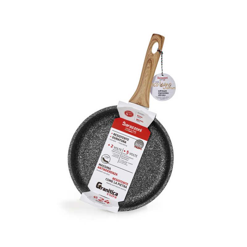 BARAZZONI IH対応 フライパン 32cm Granitica Extra Induction Eco Legno ブラック ［IH対応］ 85510603225の画像