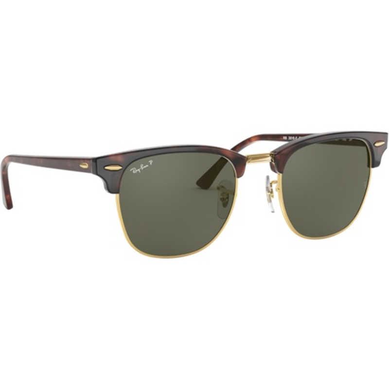 レイバン　Ray-Ban サングラス CLUBMASTER RB3016F 990/58 55mm レッドハバナ/ポラライズドグリーンクラシックG-15　RB3016Fの画像