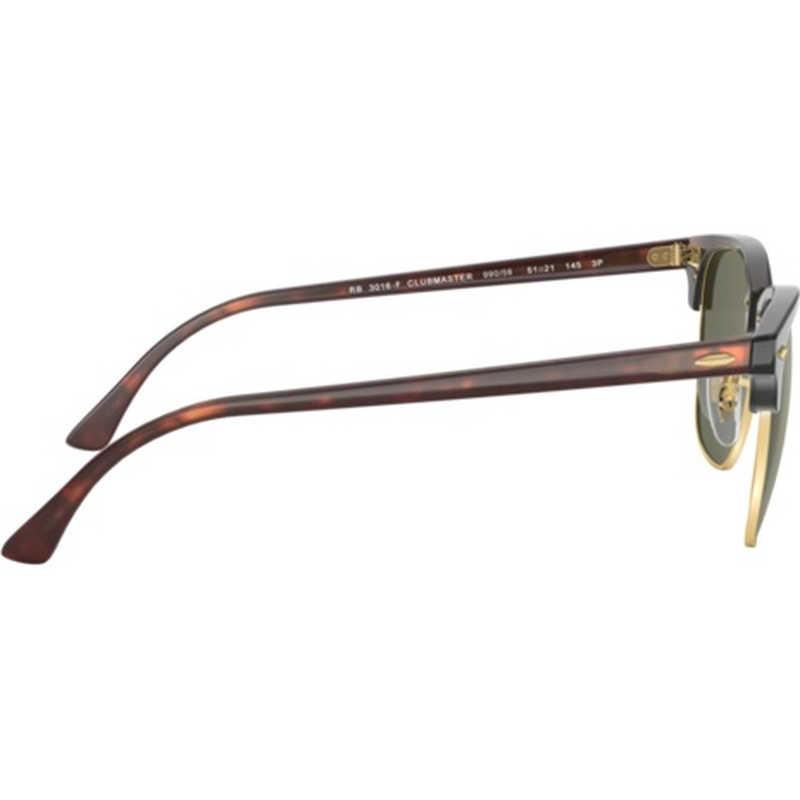 レイバン　Ray-Ban サングラス CLUBMASTER RB3016F 990/58 55mm レッドハバナ/ポラライズドグリーンクラシックG-15　RB3016Fの画像
