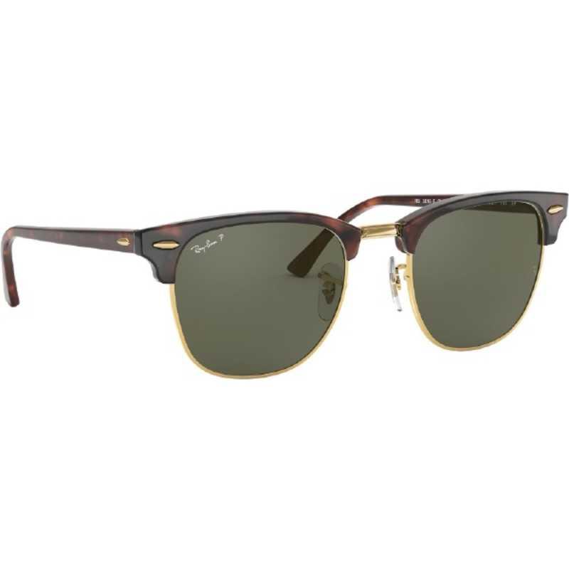 レイバン　Ray-Ban サングラス CLUBMASTER RB3016F 990/58 55mm レッドハバナ/ポラライズドグリーンクラシックG-15　RB3016Fの画像