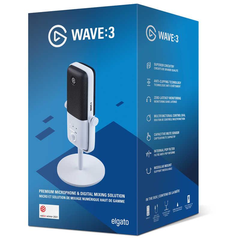 ELGATO ゲーミングマイク Wave：3 White Edition ホワイト ［USB