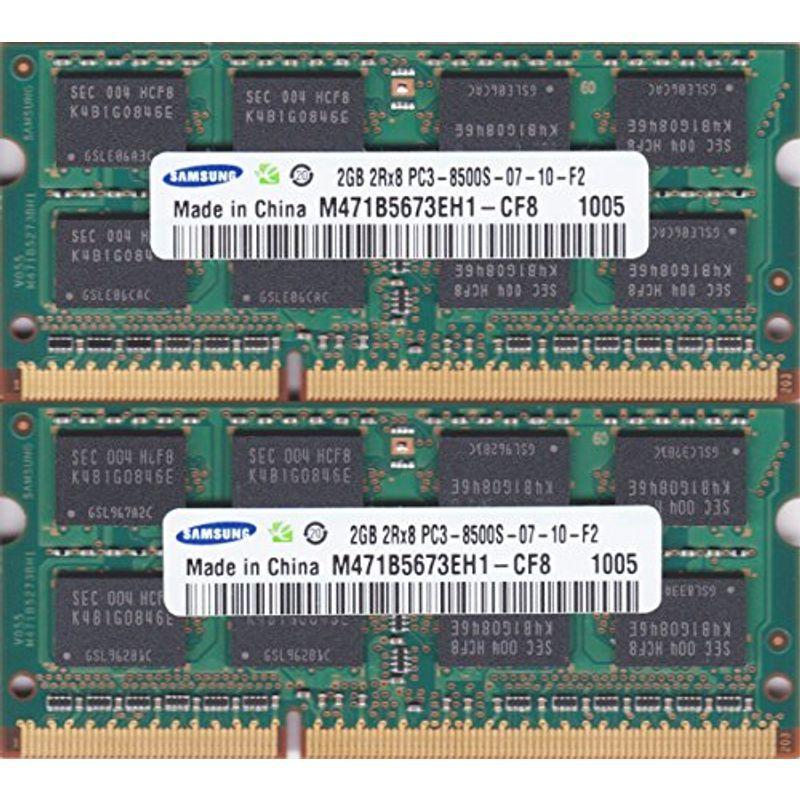 x 2GB (DDR3-1066) PC3-8500S SAMSUNG 2枚組み ノートパソコン用 204pin SO-DIMM