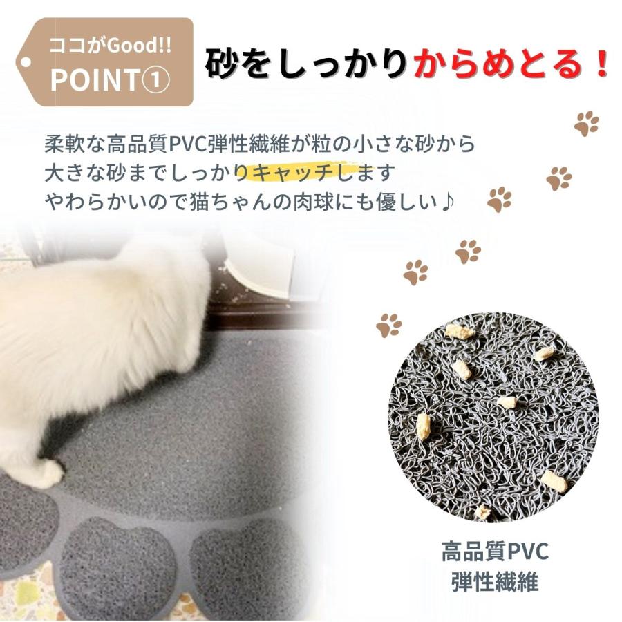 猫砂マット 猫トイレマット 猫砂 飛び散り防止マット 猫の砂取りマットペット用品 ネコグッズ｜y-kuronekoya｜08