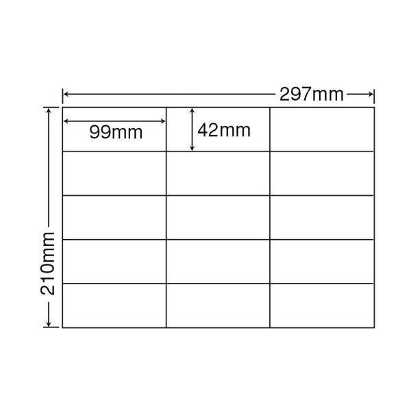 東洋印刷　ナナコピー　粘着ラベルワープロ＆レーザ用　A4　白　1箱（500シート入）　15面　C15G（直送品）