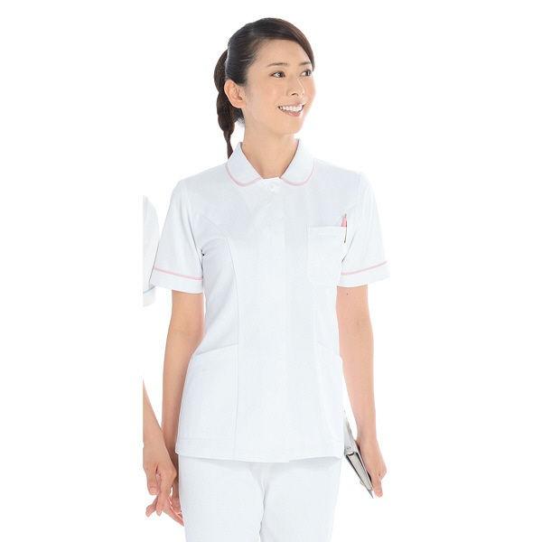 Kazen レディスジャケット半袖 ナースジャケット 医療白衣 ホワイト ピンク Ll 017 13 直送品 1jkhvfomn6 制服 作業服 Www Elghoniemy Com