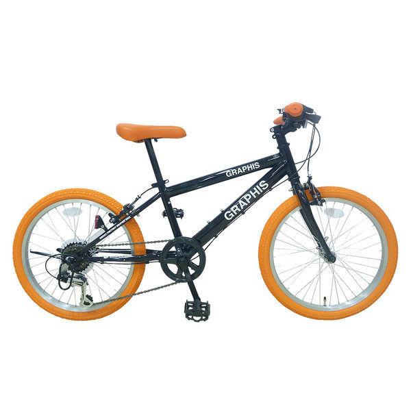 送料無料 GRAPHIS (グラフィス) 子供用自転車 クロスバイク 22インチ/24インチ シマノ6段変速 GR-001K22-BKOR（直送品） 子供用自転車