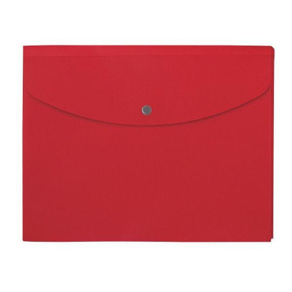 魅力の プラス 5枚（直送品） RE FL-121CH 赤 横型マチ付 ポケット付エンベロープ 書類ケース、図面ケース