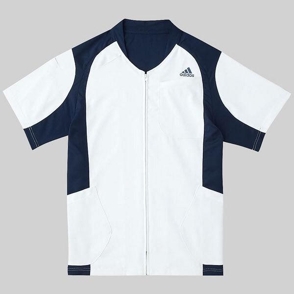 驚きの値段 Kazen Adidas アディダス ジャケット 医療白衣 男女兼用 半袖 ホワイト ネイビー O Sms1 10 直送品 超激安 Www Muslimaidusa Org
