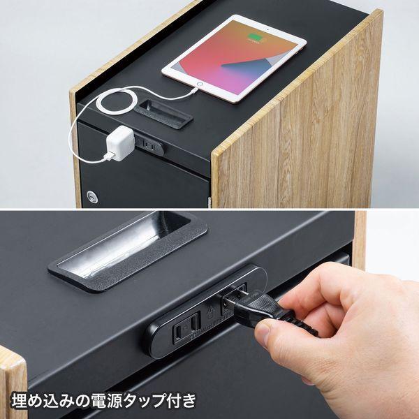 サンワサプライ 鍵付きカバン収納ボックス WG-TWBOX1LMN 1台（直送品） ＞ デスク下に収納できるカバン収納ボックスです