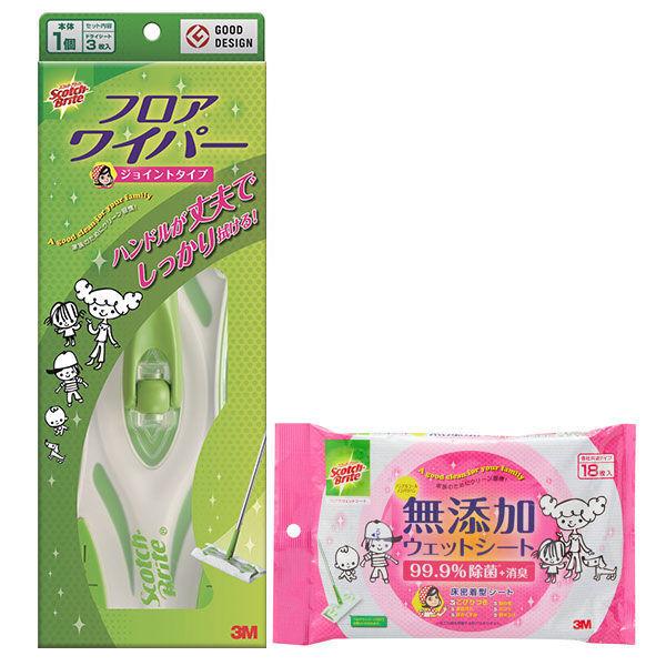 特価商品 スリーエム ジャパン 3M スコッチブライト フロア ワイパー 本体 ジョイントタイプ 1個 + ウェットシート 1パック 18枚入 特価商品 スリーエム ジャパン 3M スコッチブライト フロア ワイパー 本体 ジョイントタイプ 1個 + ウェットシート 1パック 18枚入