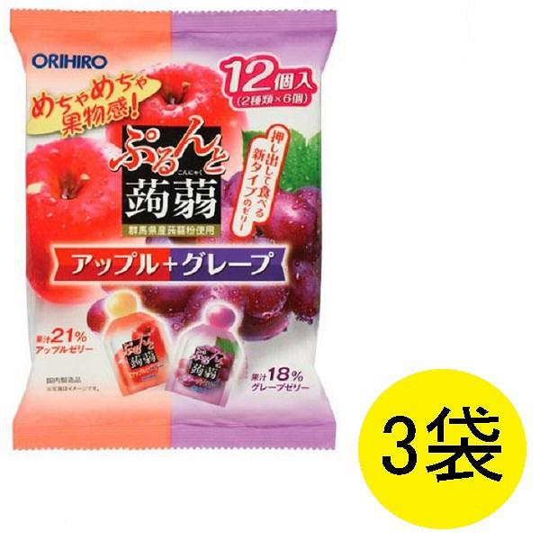 卸し売り購入 ぷるんと蒟蒻ゼリー パウチ アップル+グレープ 12個入×3袋 オリヒロ 栄養補助ゼリー 卸し売り購入 ぷるんと蒟蒻ゼリー パウチ アップル+グレープ 12個入×3袋 オリヒロ 栄養補助ゼリー