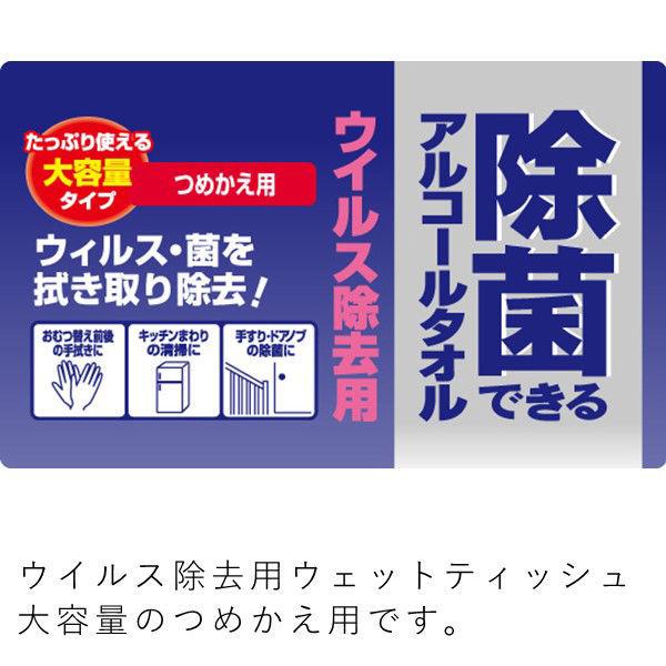 ウェットティッシュ アルコール除菌 大容量 詰替 320枚入 エリエール除菌できるアルコールタオルウイルス除去用 大王製紙|LOHACO |02