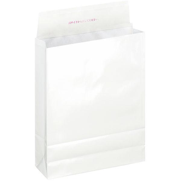 「現場のチカラ」 スーパーバッグ 宅配袋（紙製） フィルム貼り 白 大サイズ 封かんシール付 1パック（100枚入） オリジナル