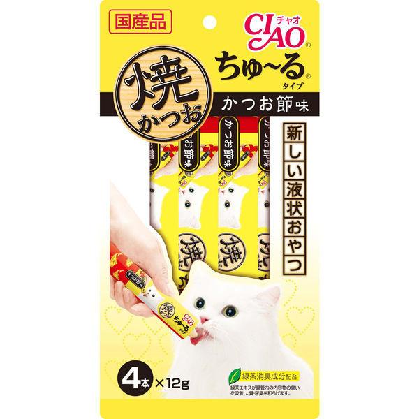 いなば CIAO チャオ 焼かつお ちゅーるタイプ キャットフード 猫 かつお節味 国産（12g×4本）2袋 ちゅ〜る チュール おやつ  :4576597:LOHACO Yahoo!店 - 通販 - Yahoo!ショッピング