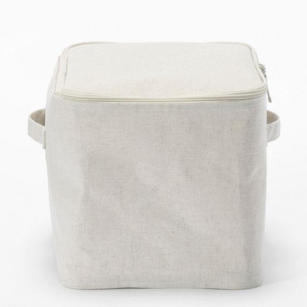 無印良品 ご注文で当日配送 ポリエステル綿麻混 ソフトボックス長方形 中 約幅37 奥行26 高さ26cm フタ式 良品計画