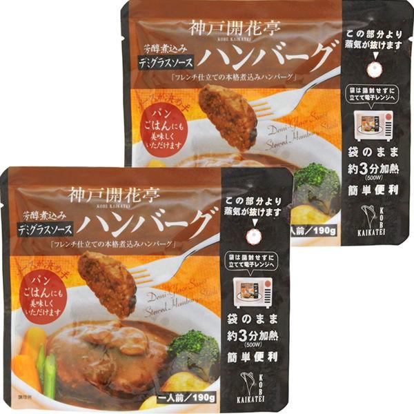 開花亭 煮込みハンバーグ デミグラスソース 190g 1セット 2個 レンジ対応
