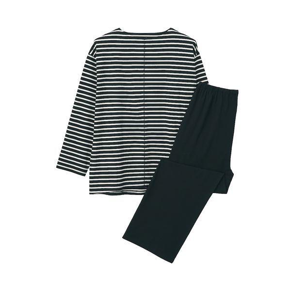 無印良品 脇に縫い目のない 天竺編みパジャマ 紳士 L Xl 黒ボーダー 良品計画 Lohaco Paypayモール店 通販 Paypayモール