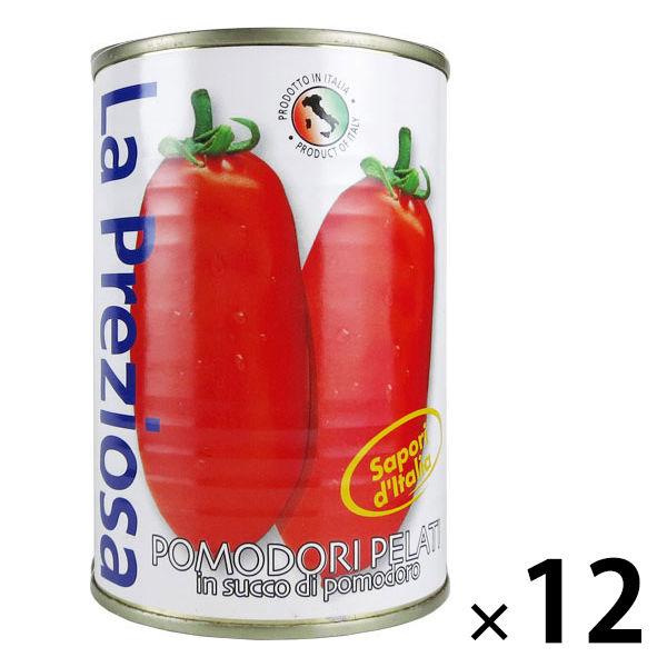 カルディコーヒーファーム ラ プレッツィオーザ ホールトマト缶 素材缶詰 400g 1セット 高級な 正規販売店 12缶