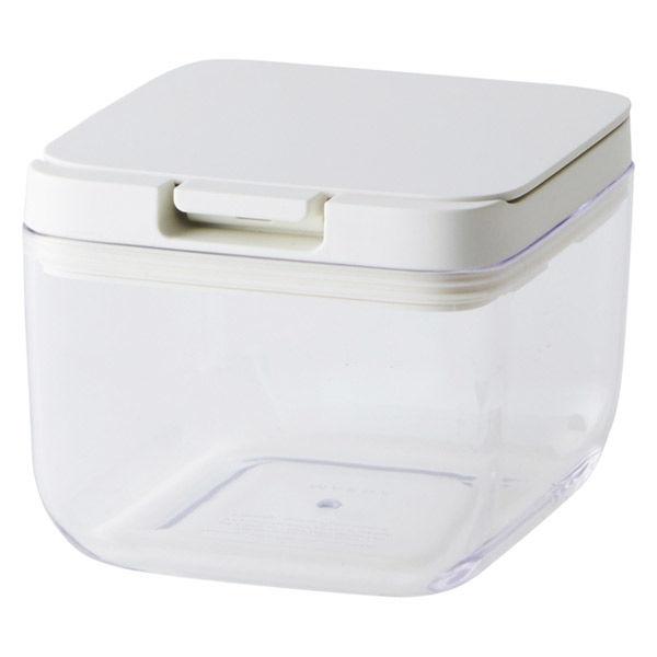 保存容器 ショート パッキン付き 流行 ホワイト ワンタッチ 湿気防止 収納 おしゃれ 1個 乾燥防止 マーナ