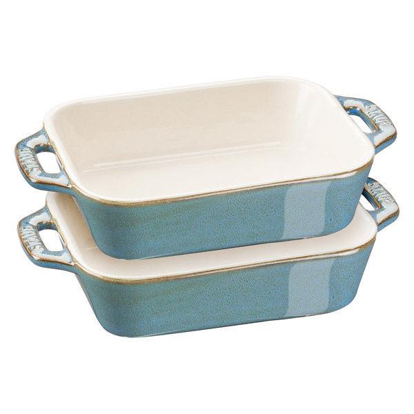 ストウブ Staub レクタンギュラーディッシュ ターコイズ 14×11cm 2枚セット グラタン皿 オーブン 電子レンジ対応 売れ筋介護用品も! STAUB レクタンギュラーディッシュ 14cm ターコイズ| ストウブ セラミック グラタン皿 レクタン 耐熱皿 オーブン皿 おしゃれ ストーブ 正規品 皿 お皿 一人用 ドリア 深皿 ストゥブ 長方形 陶磁器 レクタンギュラー 陶器