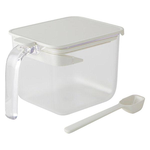 湿気防止パッキン付 調味料ポット ワイド ホワイト グッドロックコンテナ ワンタッチ式 小さじスプーン付 1個 マーナ 人気No.1 湿気防止パッキン付 調味料ポット ワイド ホワイト グッドロックコンテナ ワンタッチ式 小さじスプーン付 1個 マーナ 人気No.1