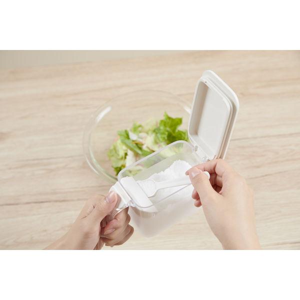湿気防止パッキン付 調味料ポット ホワイト グッドロックコンテナ ワンタッチ式 小さじスプーン付 1セット(2個) マーナ|y-lohaco|03