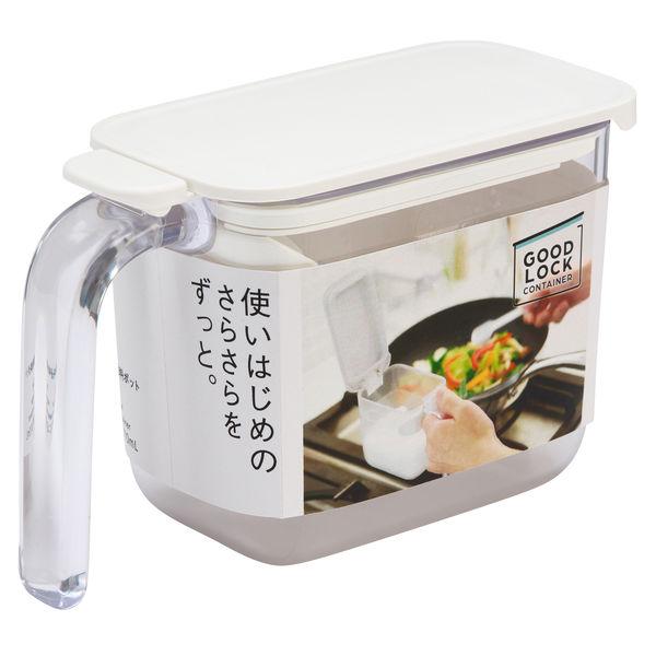 湿気防止パッキン付 調味料ポット ホワイト グッドロックコンテナ ワンタッチ式 小さじスプーン付 1セット(2個) マーナ|y-lohaco|09