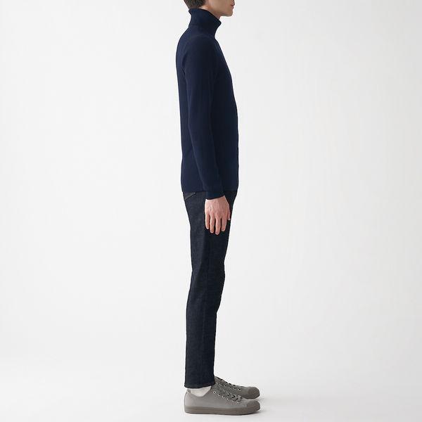 無印良品 首のチクチクを抑えたリブタートルネック洗えるセーター 紳士 M ネイビー 良品計画 Lohaco Paypayモール店 通販 Paypayモール