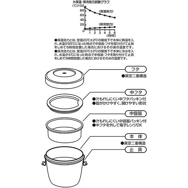 保温保冷 抗菌 真空ステンレス 丼ランチジャー お弁当箱 550ml トトロシルエット 1個 スケーター|y-lohaco|05