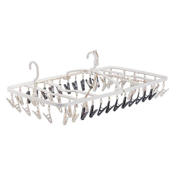 正規通販 フランドリー やさしく干し分け洗濯ハンガー 角ハンガー52ピンチ ダイヤ