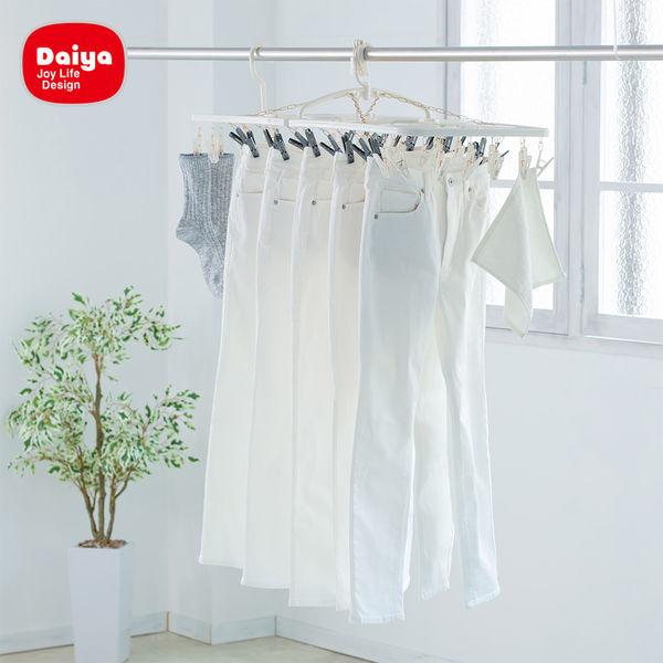 正規通販 フランドリー やさしく干し分け洗濯ハンガー 角ハンガー52ピンチ ダイヤ