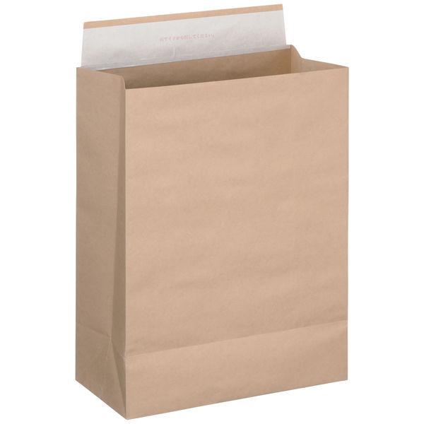 「現場のチカラ」 スーパーバッグ 宅配袋（紙製） 茶 大・マチ広サイズ 封かんシール付 1セット（50枚：10枚入×5） オリジナル