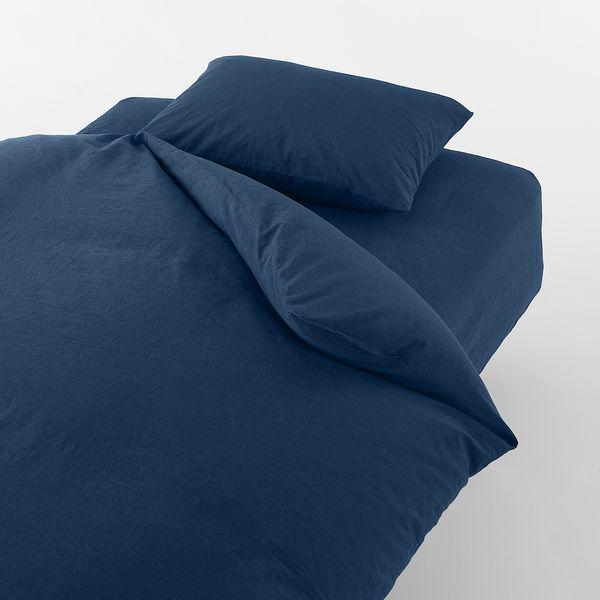 無印良品 洗いざらしまくらカバー43×63cm用 ダークネイビー 良品計画|y-lohaco|02