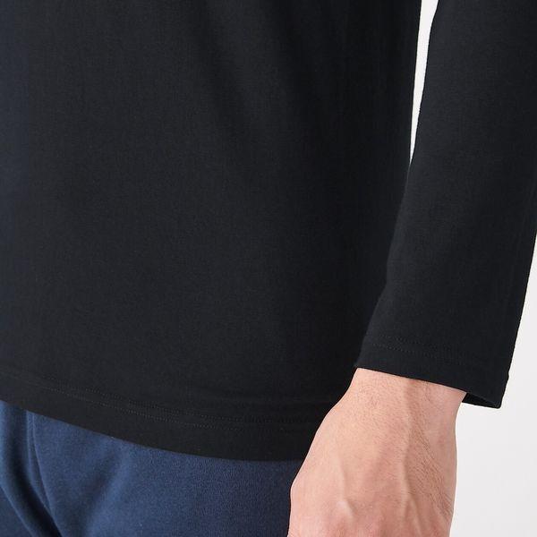 無印良品 綿であったか Vネック長袖Tシャツ 紳士 M 黒 良品計画|y-lohaco|06