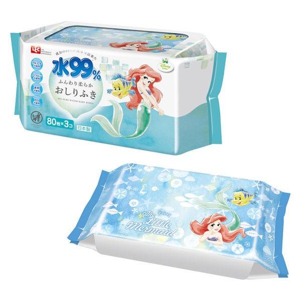 ディズニー プリンセス 通販 アリエル 水99 おしりふき 1パック レック 80枚入 3個
