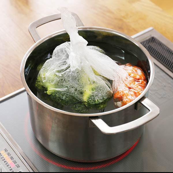 【アウトレット】ポリ袋 食品保存袋 L (マチ付・冷凍・冷蔵・湯煎対応) カサカサタイプ 半透明 1箱(150枚入)ロハコ(LOHACO) オリジナル|y-lohaco|04