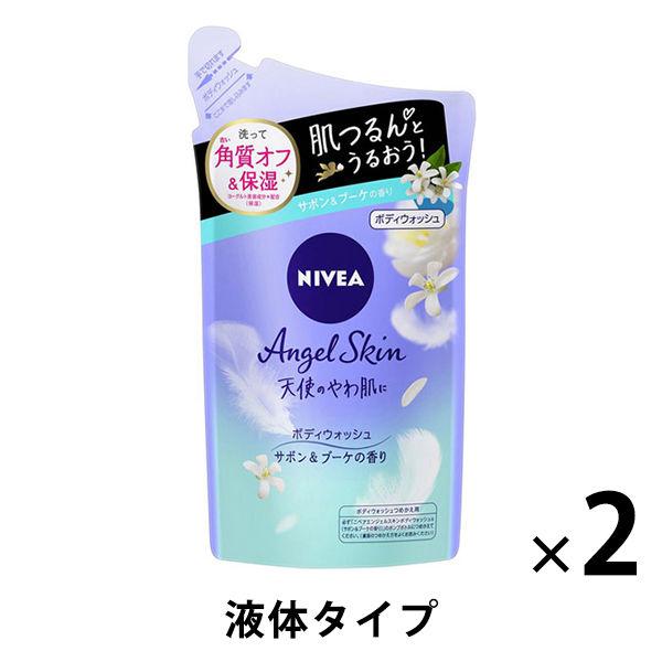 ギフト ニベア エンジェルボディウォッシュ サボン 詰め替え 360ml 2個 ボディーソープ 花王 配送員設置