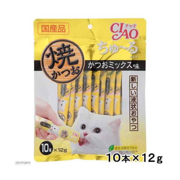 いなば CIAO（チャオ）焼かつお ちゅーるタイプ かつおミックス味 国産 12g×10本 ちゅ〜る チュール キャットフード 猫 おやつ  :J145262:LOHACO Yahoo!店 - 通販 - Yahoo!ショッピング