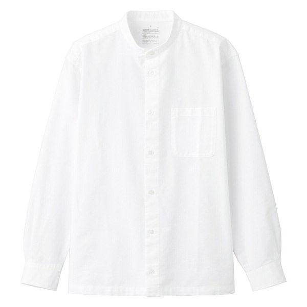 無印良品 洗いざらしオックススタンドカラーシャツ 新品 送料無料 人気ショップが最安値挑戦 紳士 白 L 良品計画