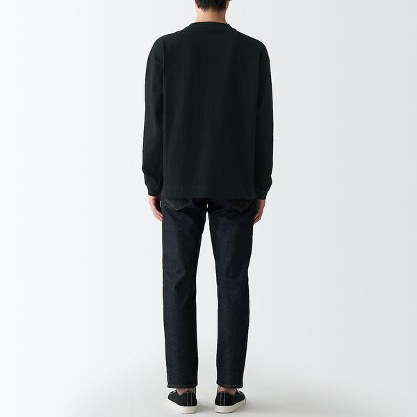 売れ筋新商品 無印良品 太番手天竺編みポケット付長袖tシャツ 紳士 M 黒 良品計画1 990円 Aynaelda Com