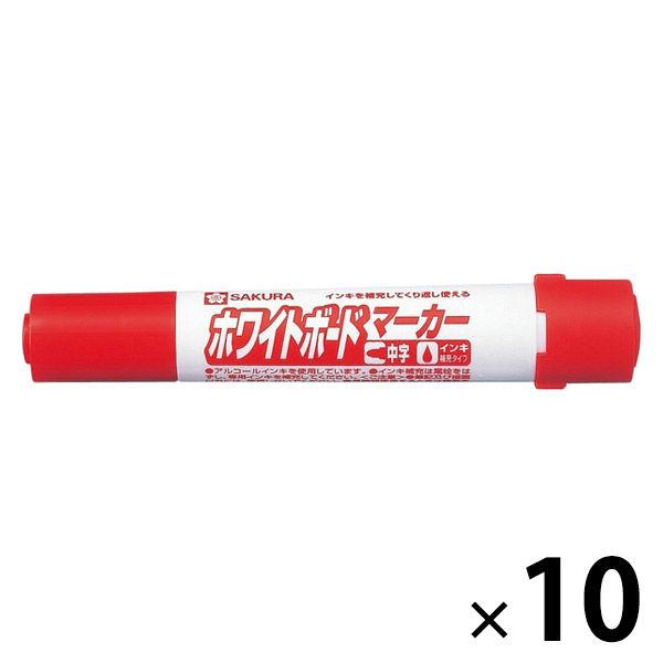 アウトレット サクラクレパス ホワイトボードマーカー中字#赤 WBK-M#19 1セット ペン 筆記具 いよいよ人気ブランド 【35％OFF】 10本：1本×10