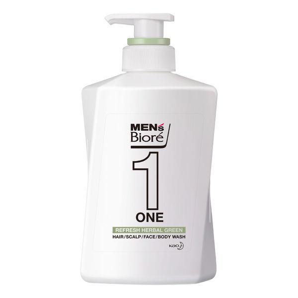 メンズビオレ ONE 髪顔体 オールインワン全身洗浄料 ハーバルグリーンの香り 本体 480ml 2個 全身のケアこれ1本!|LOHACO |01