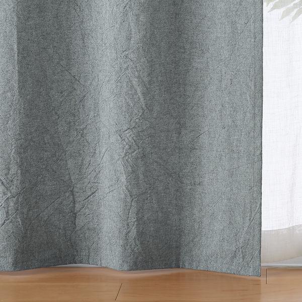  無印良品 綿洗いざらし平織ノンプリーツカーテン 幅100×丈135cm用 グレー 良品計画