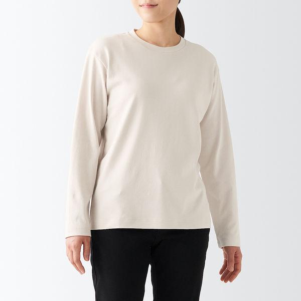 無印良品 スムース編みクルーネック長袖Tシャツ 婦人 M サンドベージュ 良品計画|y-lohaco|02