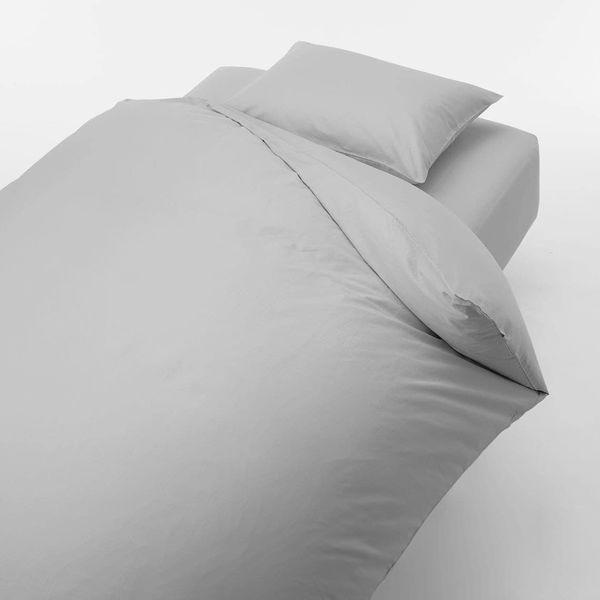 無印良品 綿高密度織ボックスシーツ S 100×200×18-28cm用 ライトグレー 良品計画|y-lohaco|03