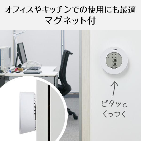 タニタ 温湿度計 時計 温度 湿度 デジタル 卓上 マグネット ホワイト TT-585-WH|y-lohaco|02
